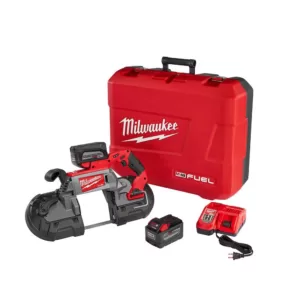 Milwaukee M18 FUEL 18-Volt Lithium-Ion Brushless Cordless Deep Cut Band Saw Kit  W/(2) 9.0Ah Batteries, Rapid Charger & Hard Case