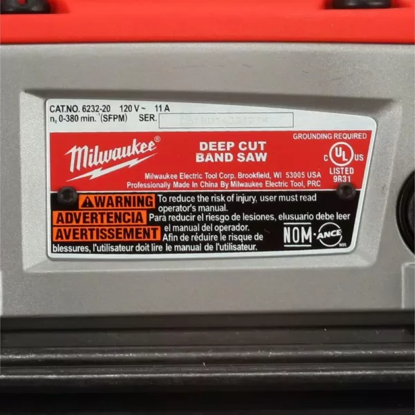 Milwaukee 11 Amp Deep Cut Variable Speed Band Saw