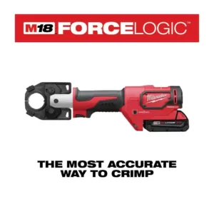 Milwaukee M18 18-Volt Lithium-Ion Cordless FORCE LOGIC 600 MCM Crimper Kit W/(2) 2.0Ah Batteries, Charger, Hard Case