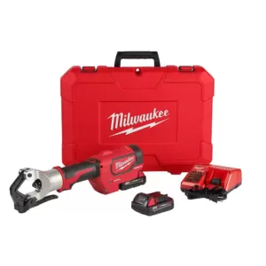 Milwaukee M18 18-Volt Lithium-Ion Cordless FORCE LOGIC 750 MCM Dieless Crimping Tool Kit with 2 2.0 Ah Batteries and Bag