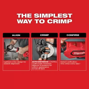 Milwaukee M18 18-Volt Lithium-Ion Cordless FORCE LOGIC 750 MCM Dieless Crimping Tool Kit with 2 2.0 Ah Batteries and Bag