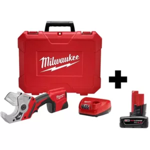 Milwaukee M12 12-Volt Lithium-Ion Cordless PVC Shear Kit W/ Free 6.0ah Battery