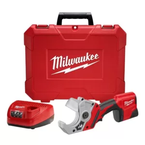 Milwaukee M12 12-Volt Lithium-Ion Cordless PVC Shear Kit with One 1.5 Ah Battery, Charger and Hard Case