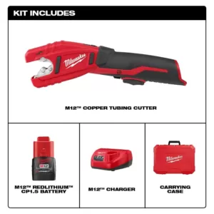 Milwaukee M12 12-Volt Lithium-Ion Cordless Copper Tubing Cutter Kit W/ 1000 Lumens M12 Flood Light