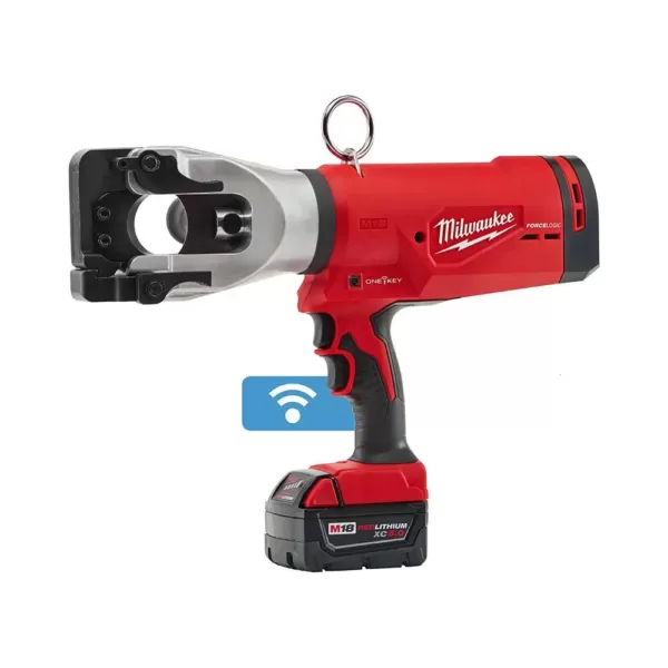 Milwaukee M18 18-Volt Lithium-Ion Cordless FORCE LOGIC 1590 ACSR Cable Cutter W/ (1) 5.0Ah Battery, Charger, Tool Bag