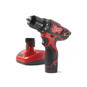 Milwaukee M12 12-Volt Lithium-Ion Cordless 3/8 in. Drill/Driver Kit with Two 1.5 Ah Batteries, Charger and Tool Bag