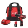 Milwaukee M12 12-Volt Lithium-Ion Cordless 3/8 in. Drill/Driver Kit with Two 1.5 Ah Batteries, Charger and Tool Bag