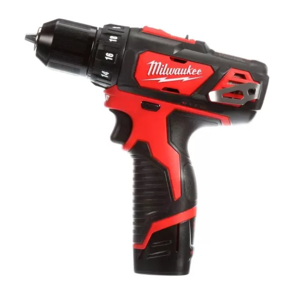 Milwaukee M12 12-Volt Lithium-Ion Cordless 3/8 in. Drill/Driver Kit with Two 1.5 Ah Batteries, Charger and Tool Bag