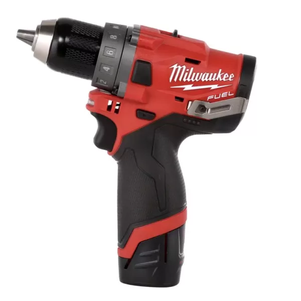 Milwaukee M12 FUEL 12-Volt Lithium-Ion Brushless Cordless 1/2 in. Drill Driver Kit with 4.0Ah and 2.0Ah Battery and Hard Case