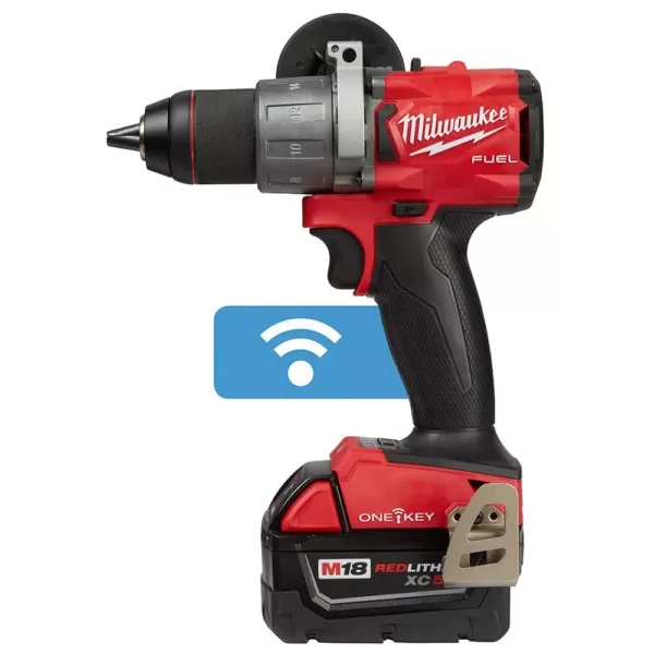 Milwaukee M18 FUEL ONE-KEY 18-Volt Lithium-Ion Brushless Cordless 1/2 in. Drill Driver Kit with Two 5.0 Ah Batteries Hard Case