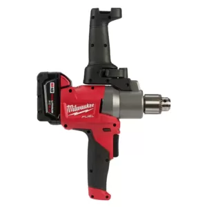 Milwaukee M18 FUEL 18-Volt Lithium-Ion Brushless Cordless 1/2 in. Mud Mixer Kit W/(2) 5.0Ah Batteries, Charger & Tool Bag