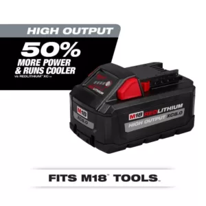 Milwaukee M18 18-Volt Lithium-Ion High Output Battery Pack 12.0Ah W/ HIGH OUTPUT XC 8.0Ah Battery