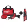 Milwaukee M12 FUEL 12-Volt Lithium-Ion Brushless Cordless HACKZALL Reciprocating Saw Kit with M12 Rotary Tool