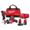 Milwaukee M12 FUEL 12-Volt Lithium-Ion Brushless Cordless Hackzall and Impact Driver Combo Kit (2-Tool) with 2-Batteries and Bag