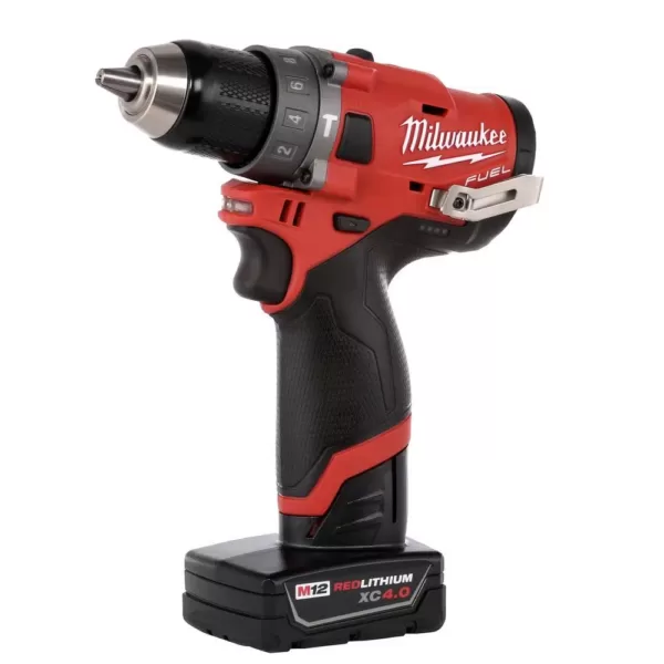 Milwaukee M12 FUEL 12-Volt Li-Ion Brushless Cordless Hammer Drill and Impact Driver Combo Kit (2-Tool) W/  LED Flood Light