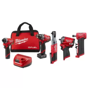 Milwaukee M12 FUEL 12-Volt Lithium-Ion Brushless Cordless Combo Kit (5-Tool) with 2 Batteries and Bag