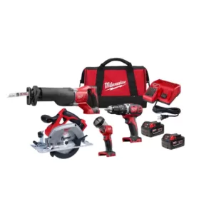 Milwaukee M18 18-Volt Lithium-Ion Cordless Combo Tool Kit (4-Tool) with (2) 3.0 Ah Batteries, (1) Charger, (1) Tool Bag