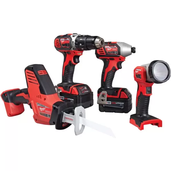 Milwaukee M18 18-Volt Lithium-Ion Cordless Combo Tool Kit (4-Tool) w/ 4-1/2 in. Cut-Off/Grinder and Multi-Tool