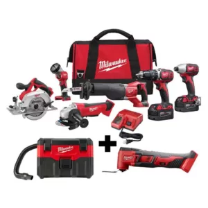 Milwaukee M18 18-Volt Lithium-Ion Cordless Combo Tool Kit (6-Tool) with M18 Wet/Dry Vacuum and Multi-Tool