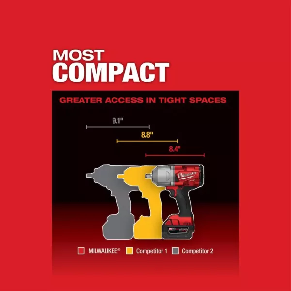 Milwaukee M18 FUEL 18-Volt Lithium-Ion Brushless Cordless 1/2 in. Impact Wrench with Friction Ring Kit with Free M18 Grease Gun