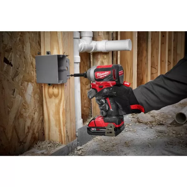 Milwaukee M18 18-Volt Lithium-Ion Brushless Cordless Compact Drill/Impact Combo Kit (2-Tool) W/ (2) 2.0Ah Batteries, Charger & Bag