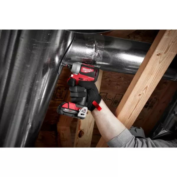 Milwaukee M18 18-Volt Lithium-Ion Brushless Cordless Compact Drill/Impact Combo Kit (2-Tool) W/ (2) 2.0Ah Batteries, Charger & Bag