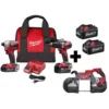 Milwaukee M18 18-Volt Lithium-Ion Brushless Cordless Hammer Drill/Impact/Band Saw Combo Kit (3-Tool) with 4-Batteries