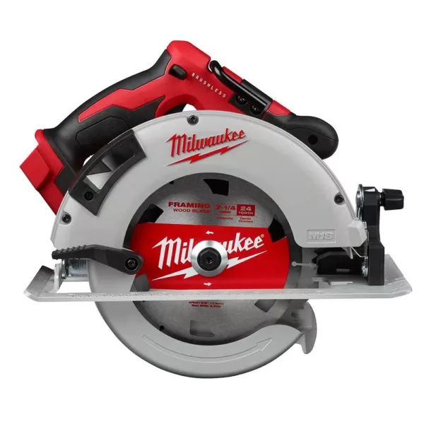 Milwaukee M18 18-Volt Lithium-Ion Brushless Cordless Hammer Drill and Circular Saw Combo Kit (2-Tool) with Two 4.0 Ah Batteries