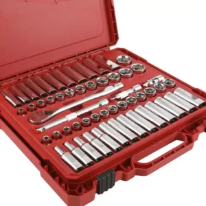 Milwaukee 3/8 in. Drive SAE/Metric Ratchet and Socket Mechanics Tool Set (56 piece) & Screwdriver Set (6 piece)