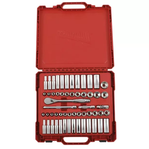 Milwaukee 3/8 in. Drive SAE/Metric Ratchet and Socket Mechanics Tool Set (56 piece) & Screwdriver Set (6 piece)