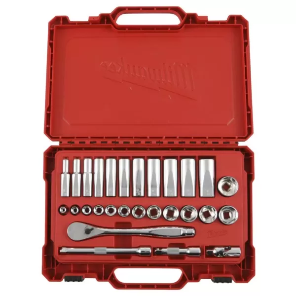 Milwaukee 3/8 in. Drive SAE Ratchet and Socket Mechanics Tool Set (28-Piece)