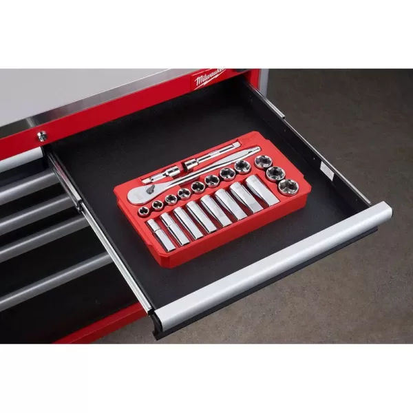 Milwaukee 1/2 in. Drive SAE Ratchet and Socket Mechanics Tool Set (22-Piece)