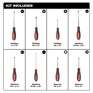 Milwaukee 3/8 in. Drive SAE Ratchet and Socket Mechanics Tool Set with Packout Case (28-Piece) and Screwdriver Set (8-Piece)