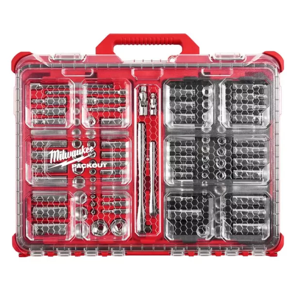 Milwaukee 3/8 in. and 1/4 in. Drive SAE/Metric Ratchet and Socket Mechanics Tool Set with PACKOUT Case (106-Piece)