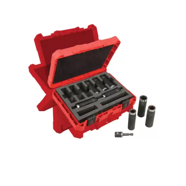 Milwaukee 3/8 in. & 1/4 in. SAE/Metric Ratchet & Socket Mechanics Tool Set (117-Pc) W/Impact Wrench Kit & PACKOUT Set (4-Piece)