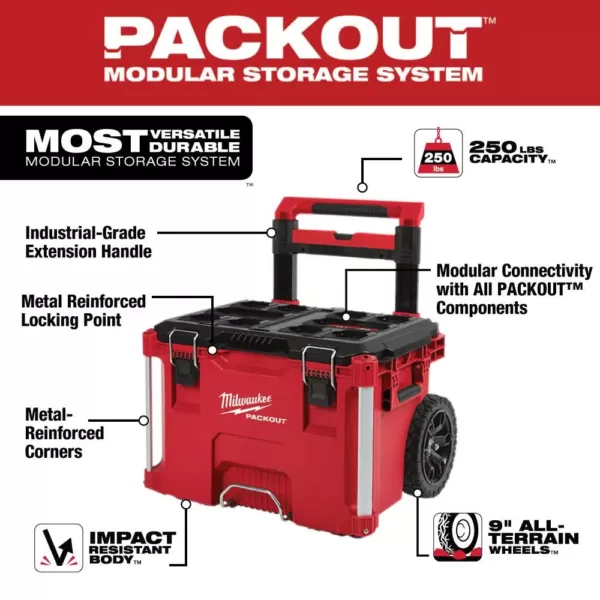 Milwaukee 3/8 in. and 1/4 in. Drive SAE/Metric Ratchet and Socket Mechanics Tool Set (130-Piece) with PACKOUT Set (3-Piece)