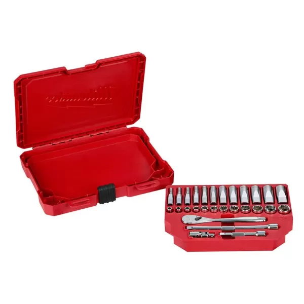 Milwaukee 1/4 in. Drive Metric Ratchet and Socket Mechanics Tool Set (28-Piece)