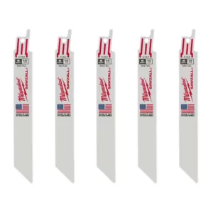 Milwaukee 6 in. 14 Teeth per in. Medium Metal Cutting SAWZALL Reciprocating Saw Blades (5 Pack)