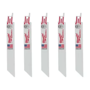 Milwaukee 6 in. 24 Teeth per in. Thin Metal Cutting SAWZALL Reciprocating Saw Blades (5 Pack)