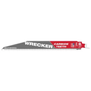 Milwaukee 9 in. 6 TPI WRECKER Carbide Teeth Multi-Material Cutting SAWZALL Reciprocating Saw Blade