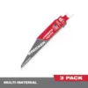 Milwaukee 6 in. 6 TPI WRECKER Carbide Teeth Multi-Material Cutting SAWZALL Reciprocating Saw Blade (3-Pack)