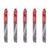 Milwaukee 9 in. 7 TPI TORCH Carbide Teeth Thick Metal Cutting SAWZALL Reciprocating Saw Blade (5 Pack)