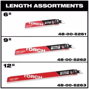 Milwaukee 12 in. 7 TPI TORCH Nitrus Carbide Teeth Metal Cutting SAWZALL Reciprocating Saw Blade (5-Pack)