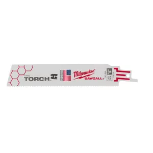 Milwaukee 6 in. 14 TPI Torch Medium Metal Cutting SAWZALL Reciprocating Saw Blades (5-Pack)