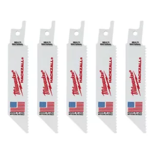 Milwaukee 4 in. 10 Teeth Per in. Multi Material Cutting HACKZALL Reciprocating Saw BladesBlade (5 Pack)