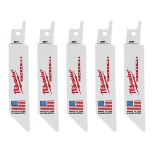 Milwaukee 4 in. 14 Teeth Per in. EMT Cutting HACKZALL Reciprocating Saw Blades (5 Pack)