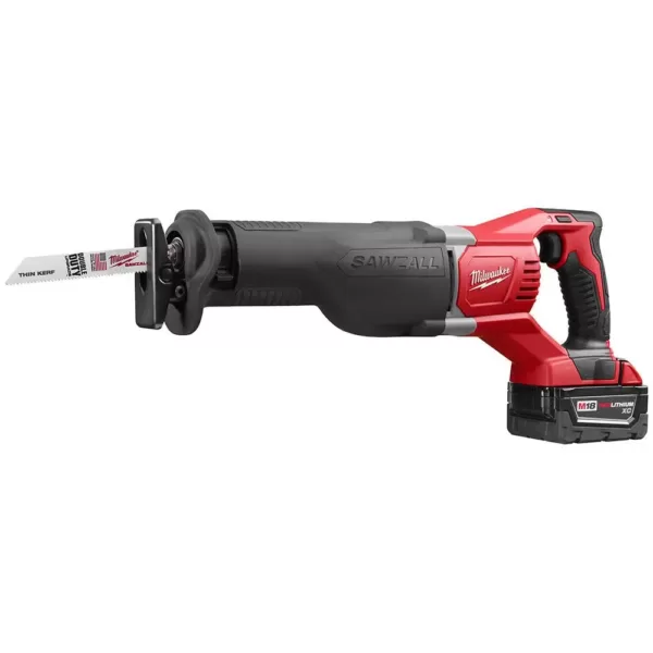 Milwaukee M18 18-Volt Lithium-Ion Cordless SAWZALL Reciprocating Saw W/(1) 3.0Ah Batteries, Charger, Hard Case