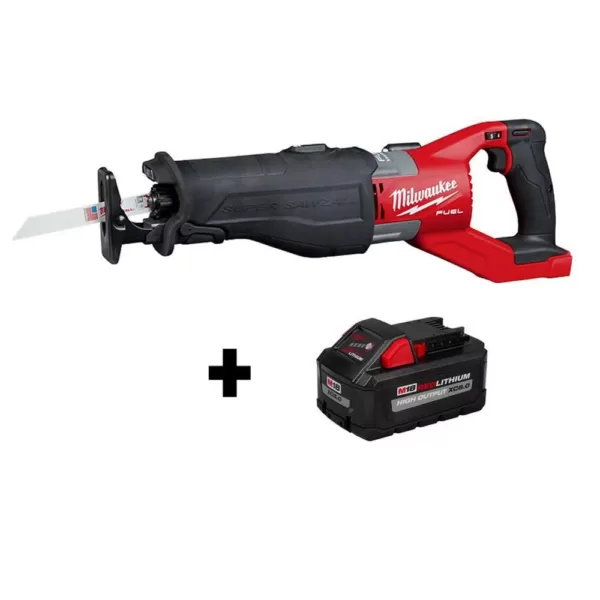 Milwaukee M18 FUEL 18-Volt Lithium-Ion Brushless Cordless SUPER SAWZALL Orbital Reciprocating Saw W/  HIGH OUTPUT XC 8.0Ah Battery