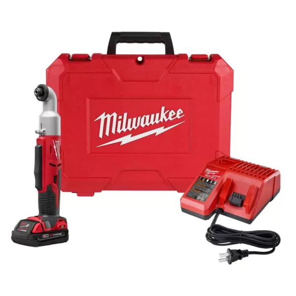 Milwaukee M18 18-Volt Lithium-Ion Cordless 1/4 in. 2-Speed Right Angle Impact Driver Kit w/(1) 1.5Ah Batteries, Charger, Hard Case