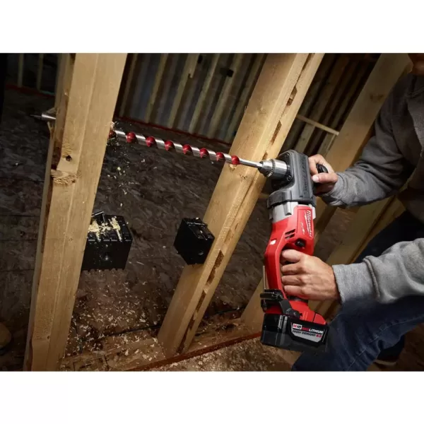 Milwaukee M18 FUEL 18-Volt Lithium-Ion Brushless Cordless Hole Hawg 1/2 in. Right Angle Drill Kit W/(2) 9.0Ah Batteries